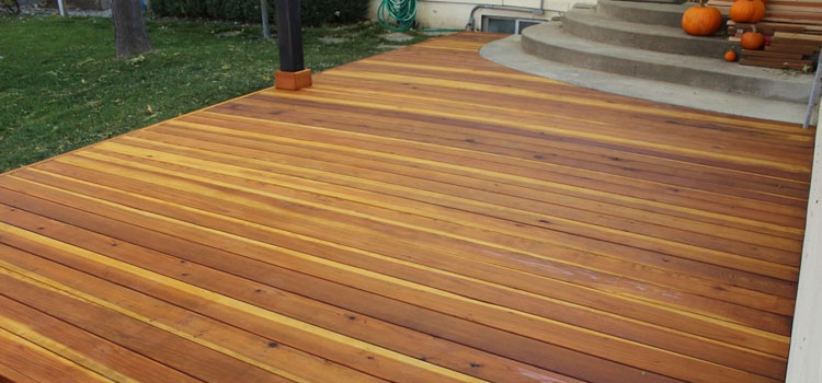 Smooth Redwood Decking in Canoga Park, CA